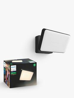 Philips Hue White Ambiance Welcome LED Smart Outdoor Floodlight, Black, Black