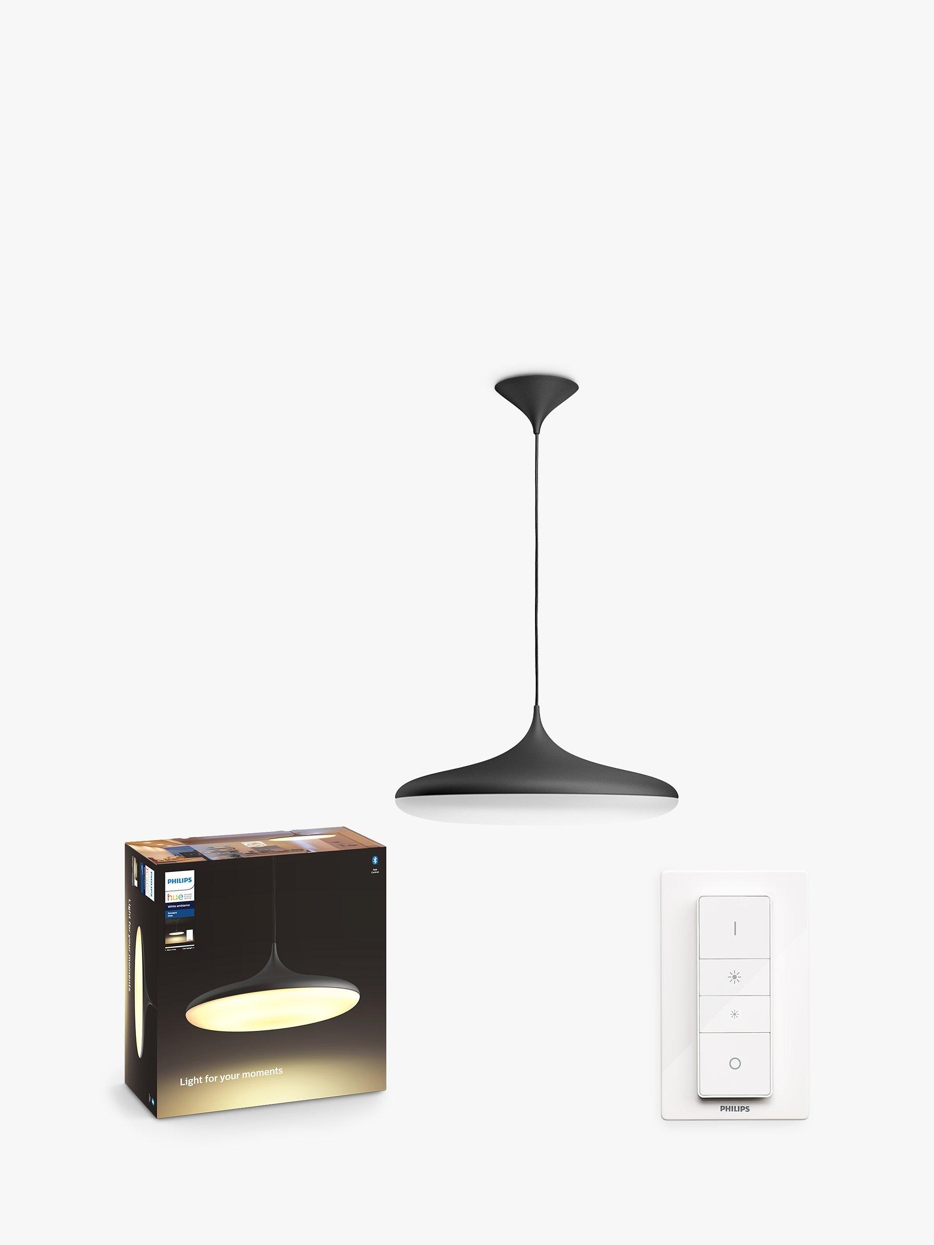 Philips Hue White Ambiance Cher LED Smart Ceiling Light with Bluetooth and Dimmer Switch, Black