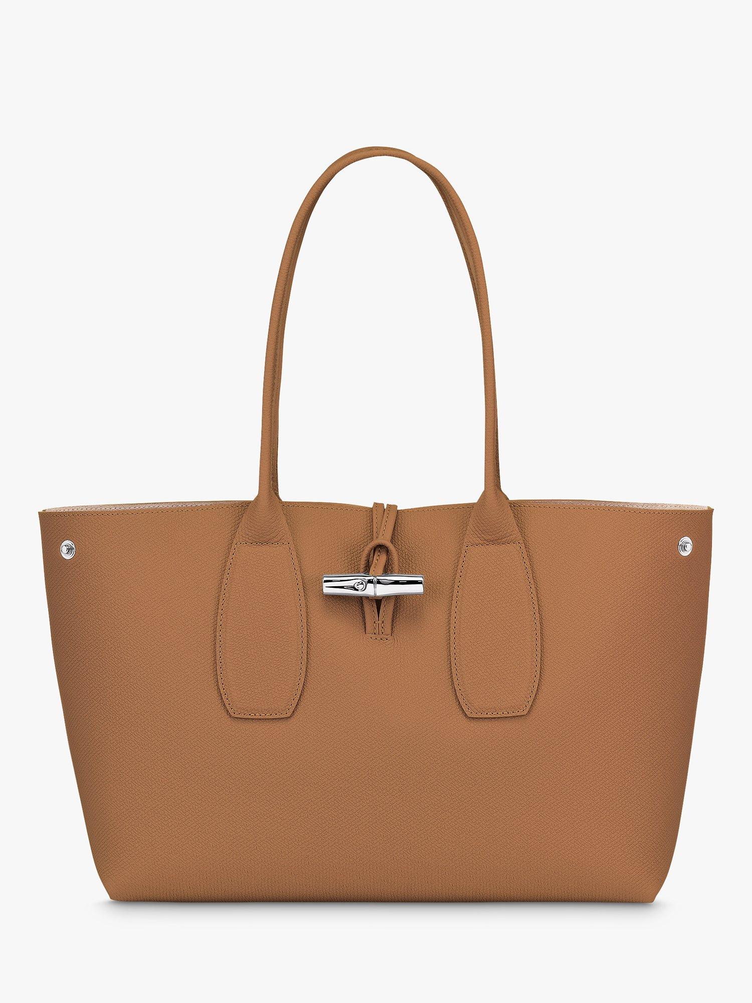 Longchamp roseau leather shoulder tote hotsell