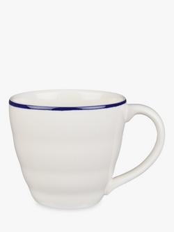 John Lewis Harbour Blue Band Stoneware Mug, 340ml, White/Blue, White/Blue