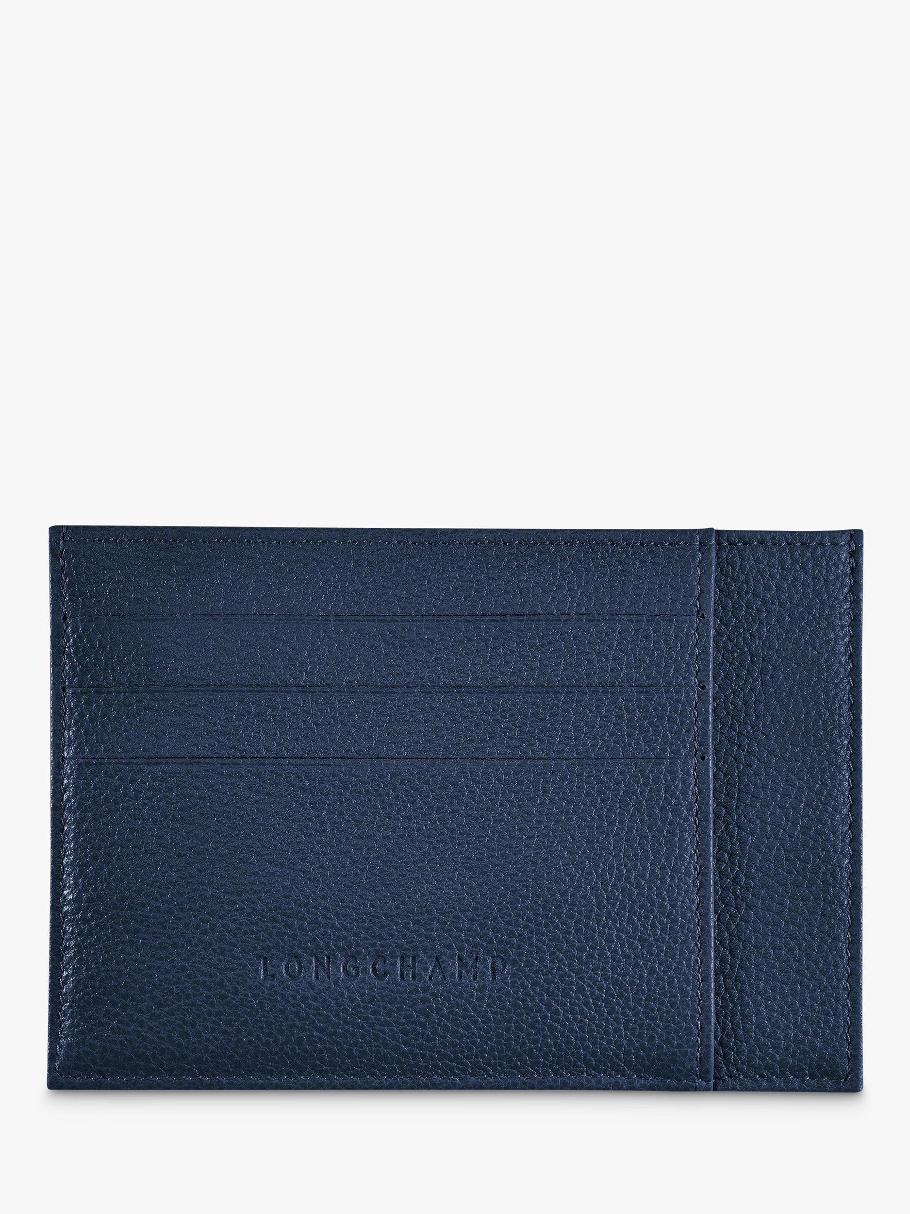 Longchamp Le Foulonné Leather Card Holder, Navy