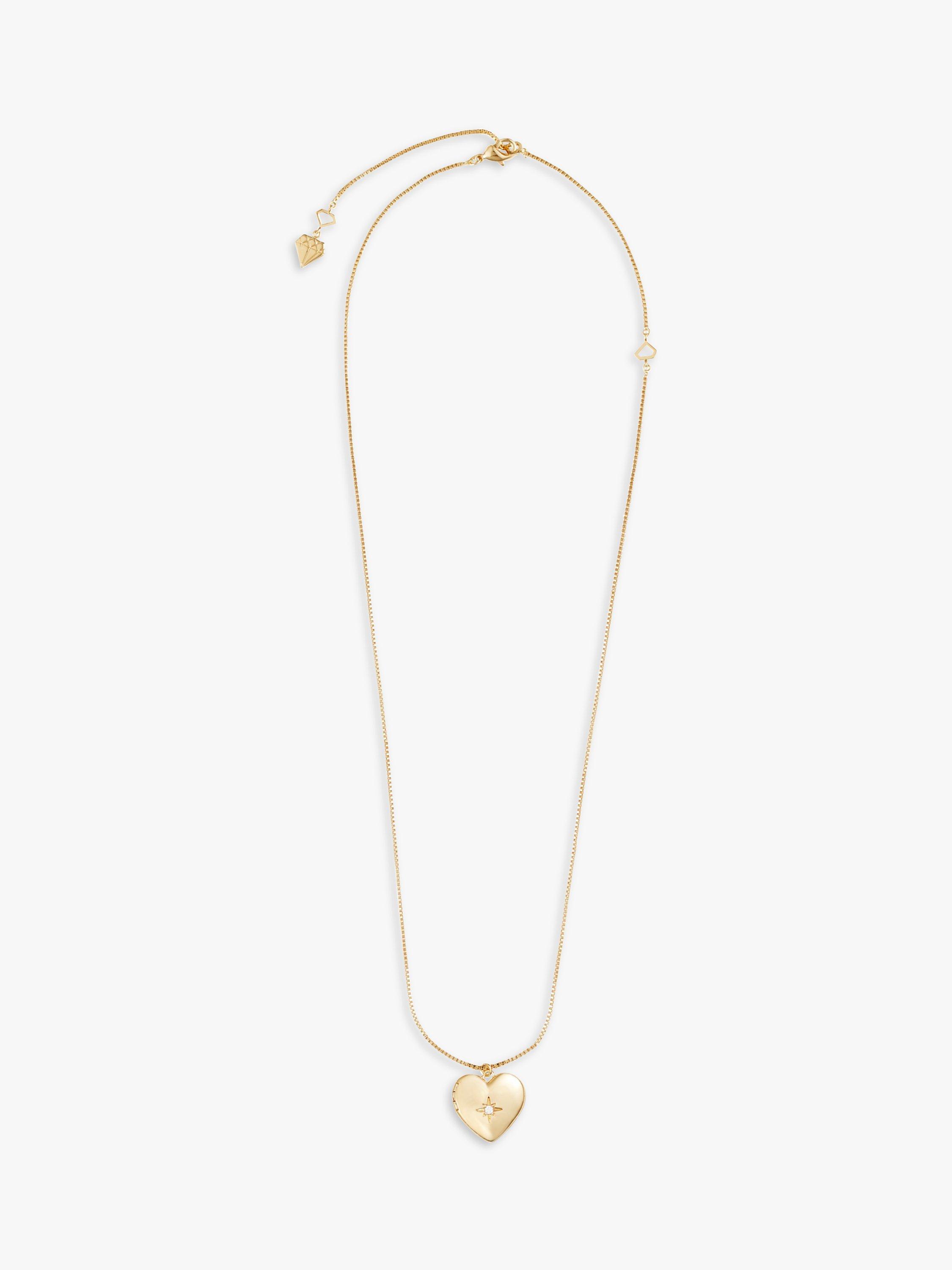 Wanderlust + Co Heart Locket Pendant Necklace, Gold