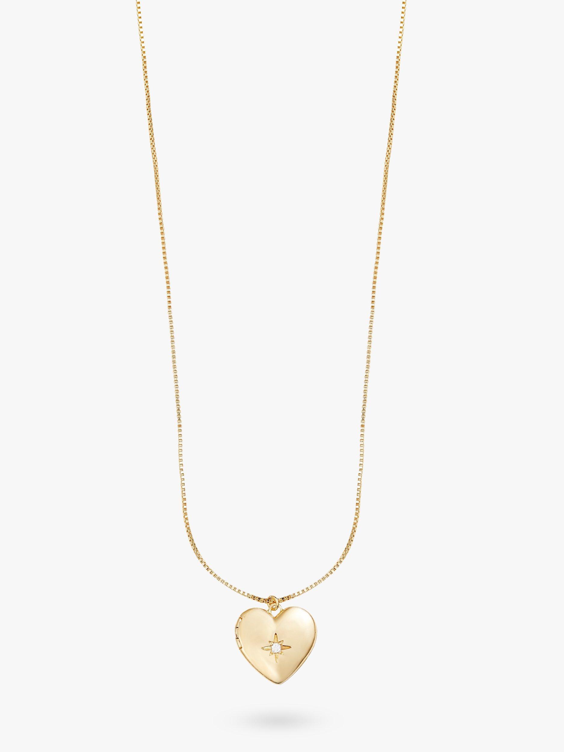 Wanderlust + Co Heart Locket Pendant Necklace, Gold
