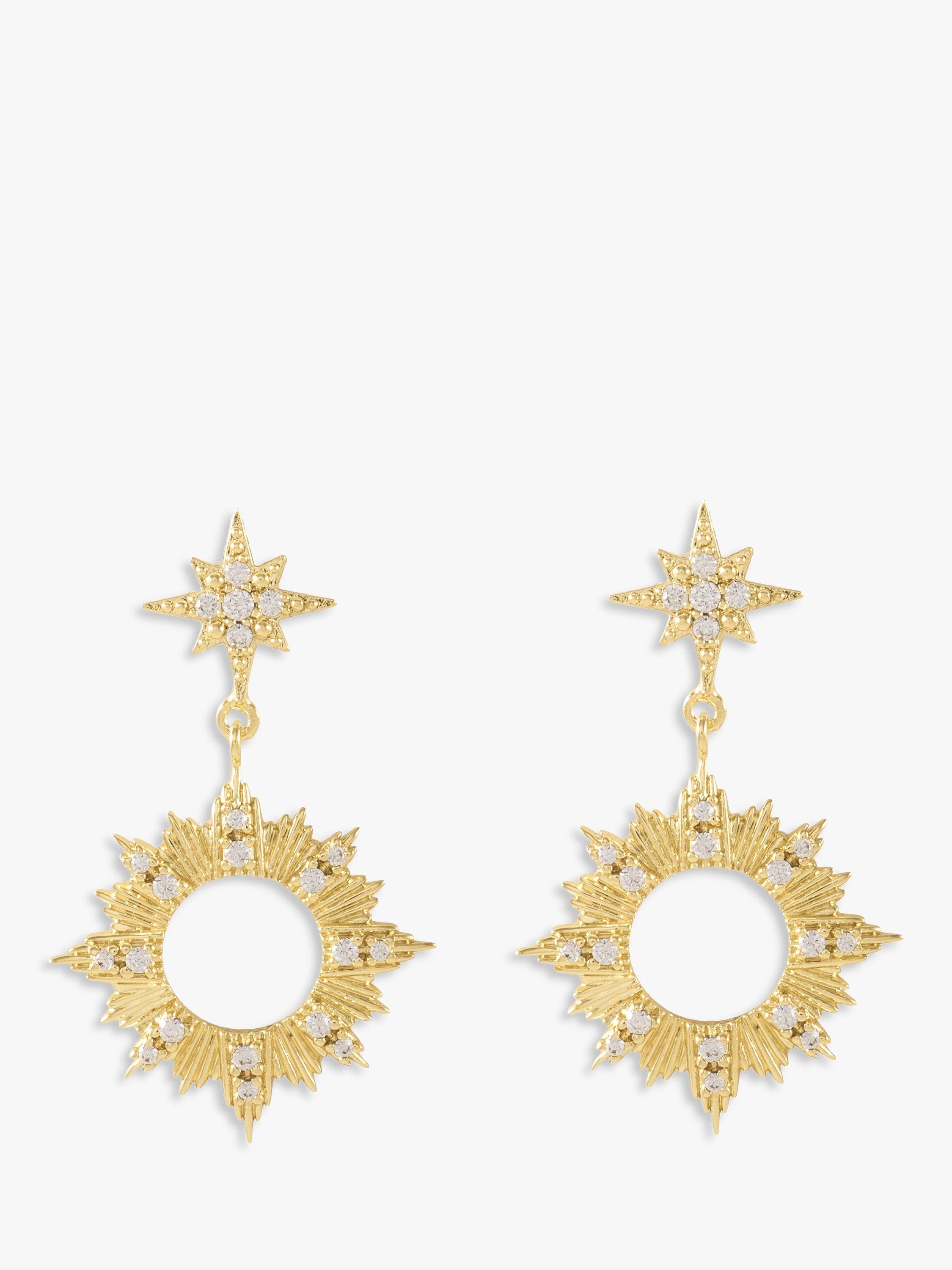Wanderlust + Co Sunseeker Drop Earrings, Gold