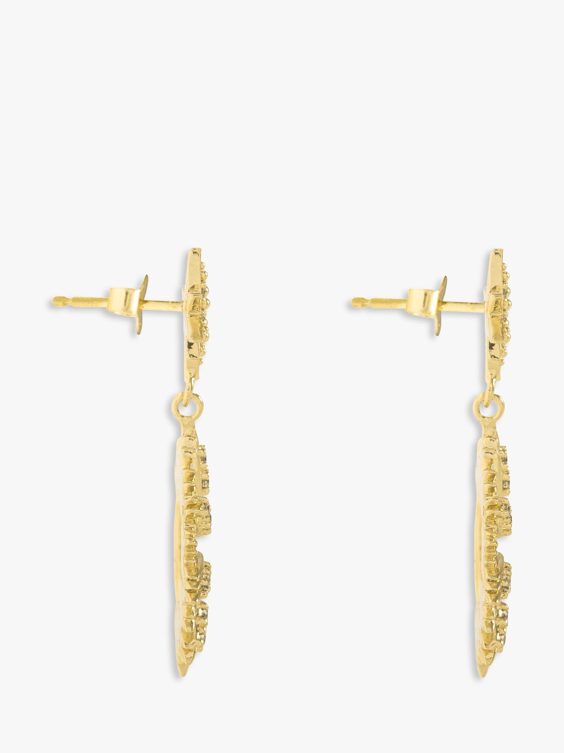 Wanderlust + Co Sunseeker Drop Earrings, Gold