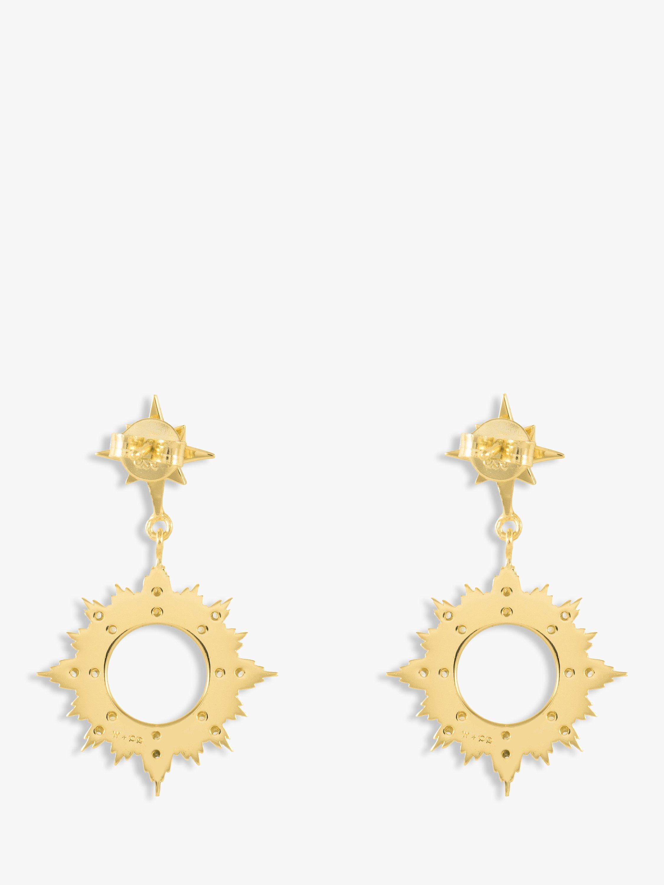 Wanderlust + Co Sunseeker Drop Earrings, Gold