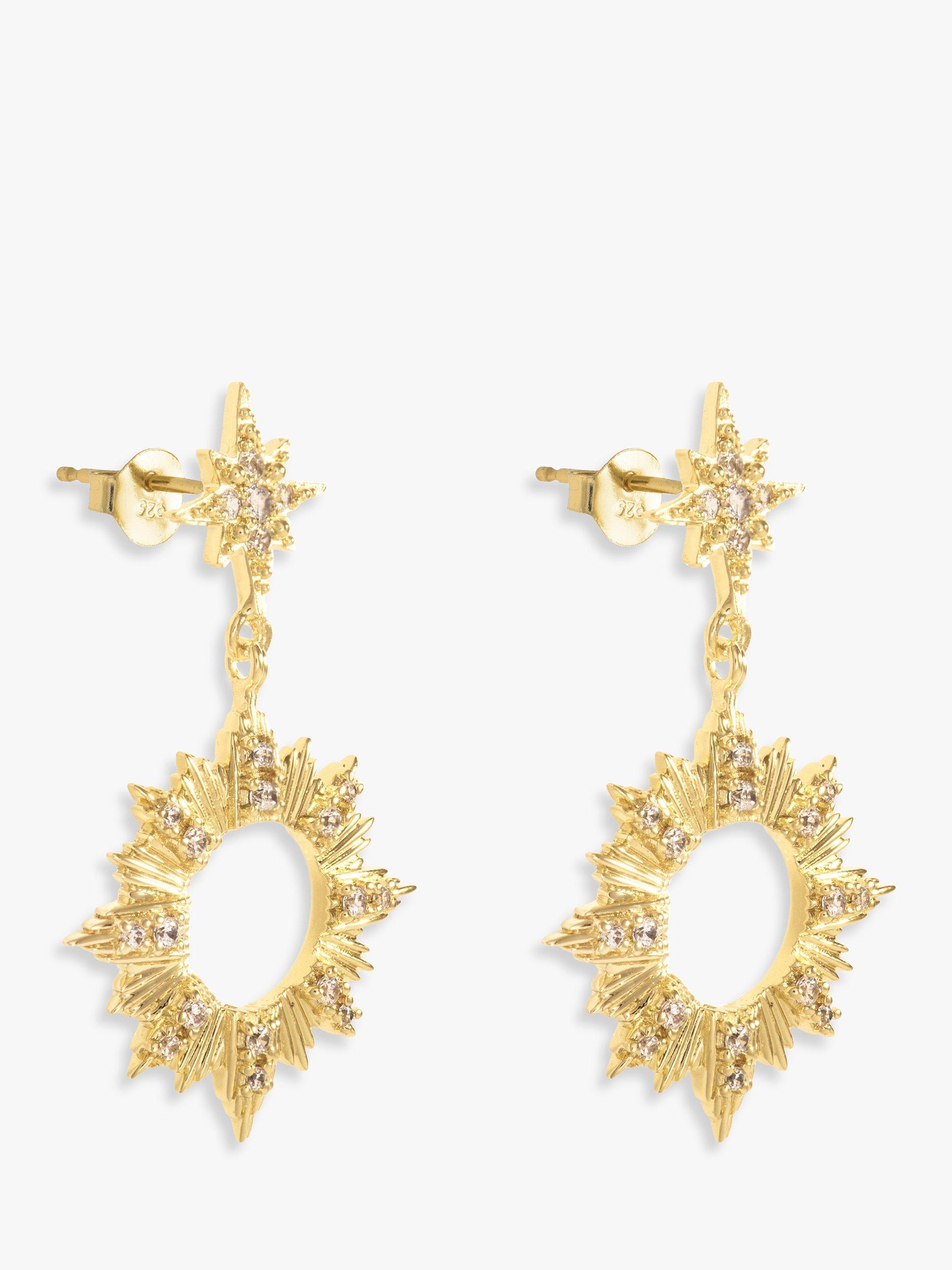 Wanderlust + Co Sunseeker Drop Earrings, Gold