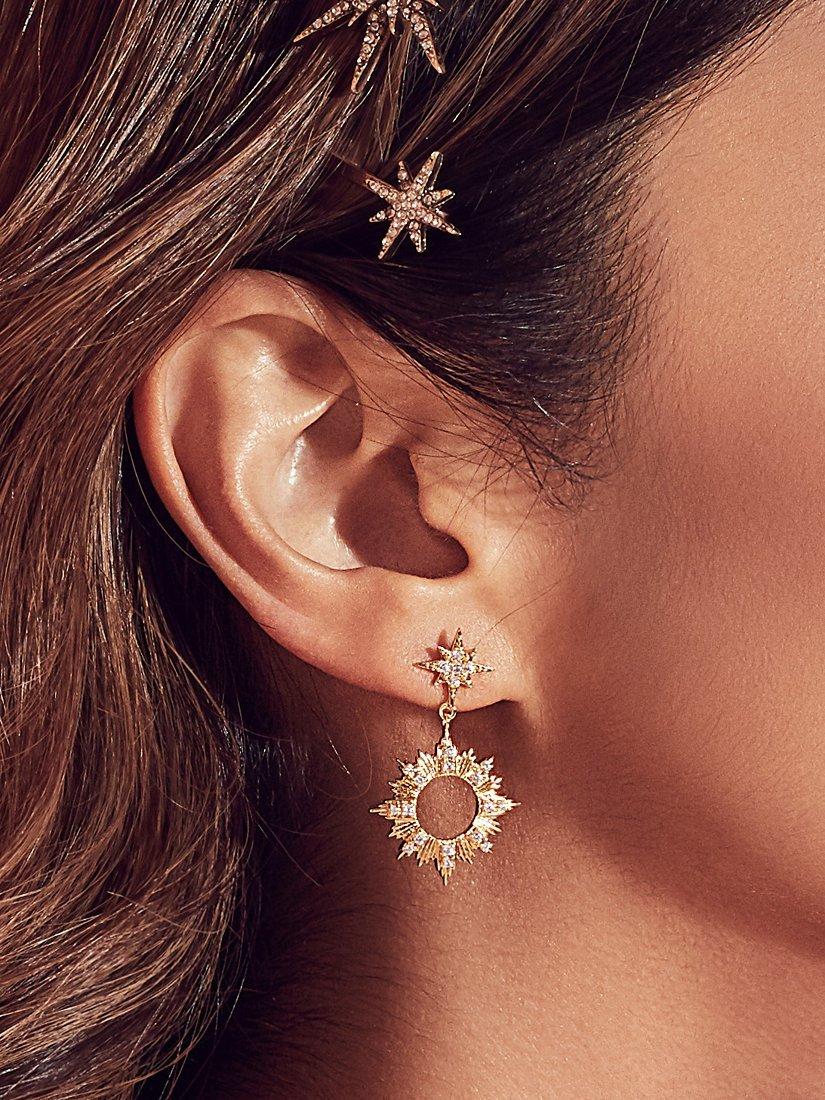 Wanderlust + Co Sunseeker Drop Earrings, Gold