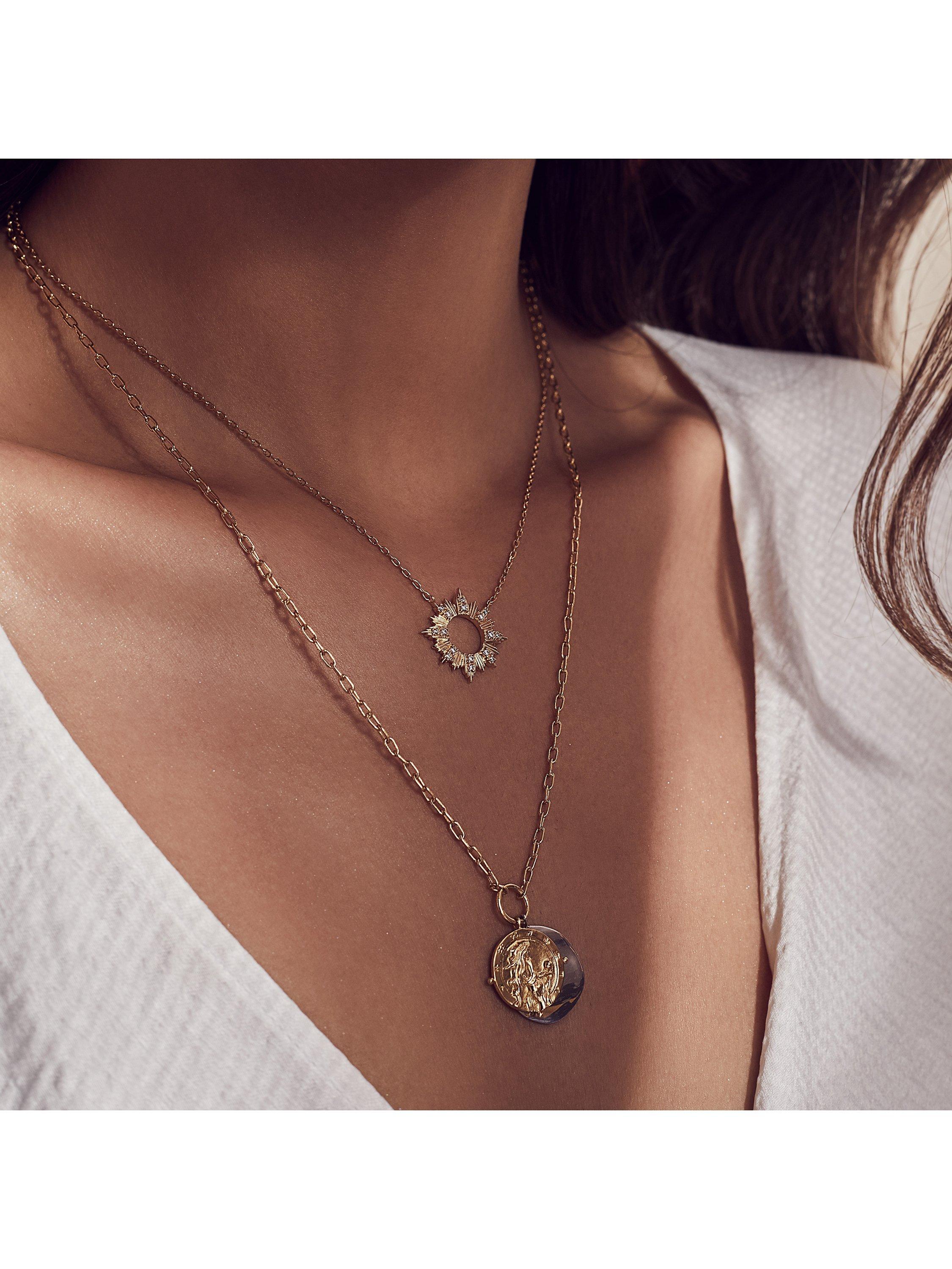 Wanderlust + Co Sunseeker Pendant Necklace, Gold