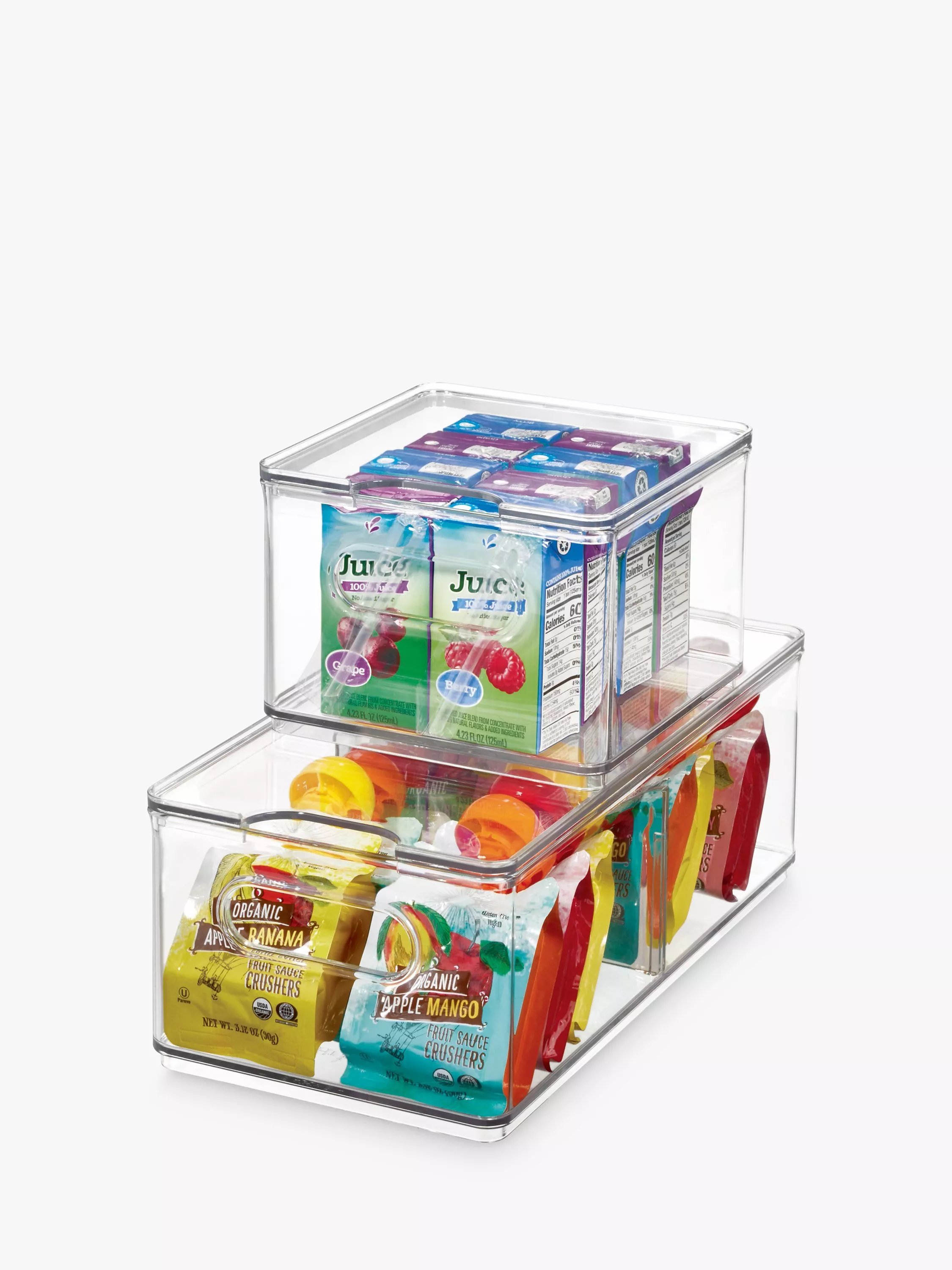 IDesign Clear Refrigerator Storage Bins With Handles - Set Of 2 Fridge Organizers For Meats, Cheeses, Snacks - View #12