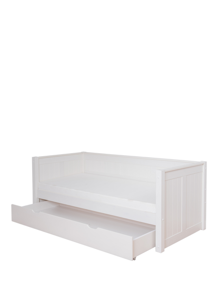 Stompa Classic Children's Day Bed Frame with Trundle Drawer, Single, White - view 2, White