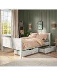 Stompa Classic Children's Bed Frame with Drawers, Small Double, White