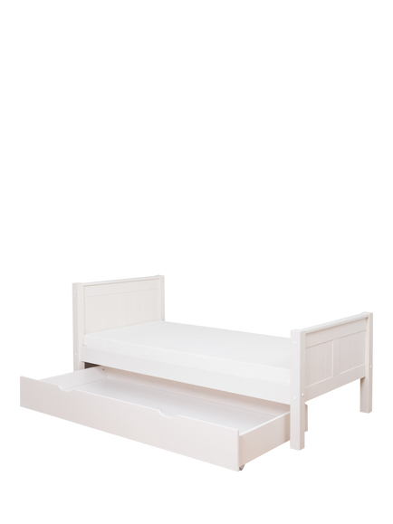 Stompa Classic Child Compliant Bed Frame with Trundle Drawer, Single, White - view 2, White