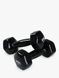 SPRI 3.6kg/8lbs Vinyl Dumbbells, Black