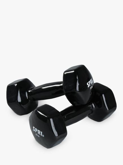 SPRI 3.6kg/8lbs Vinyl Dumbbells, Black