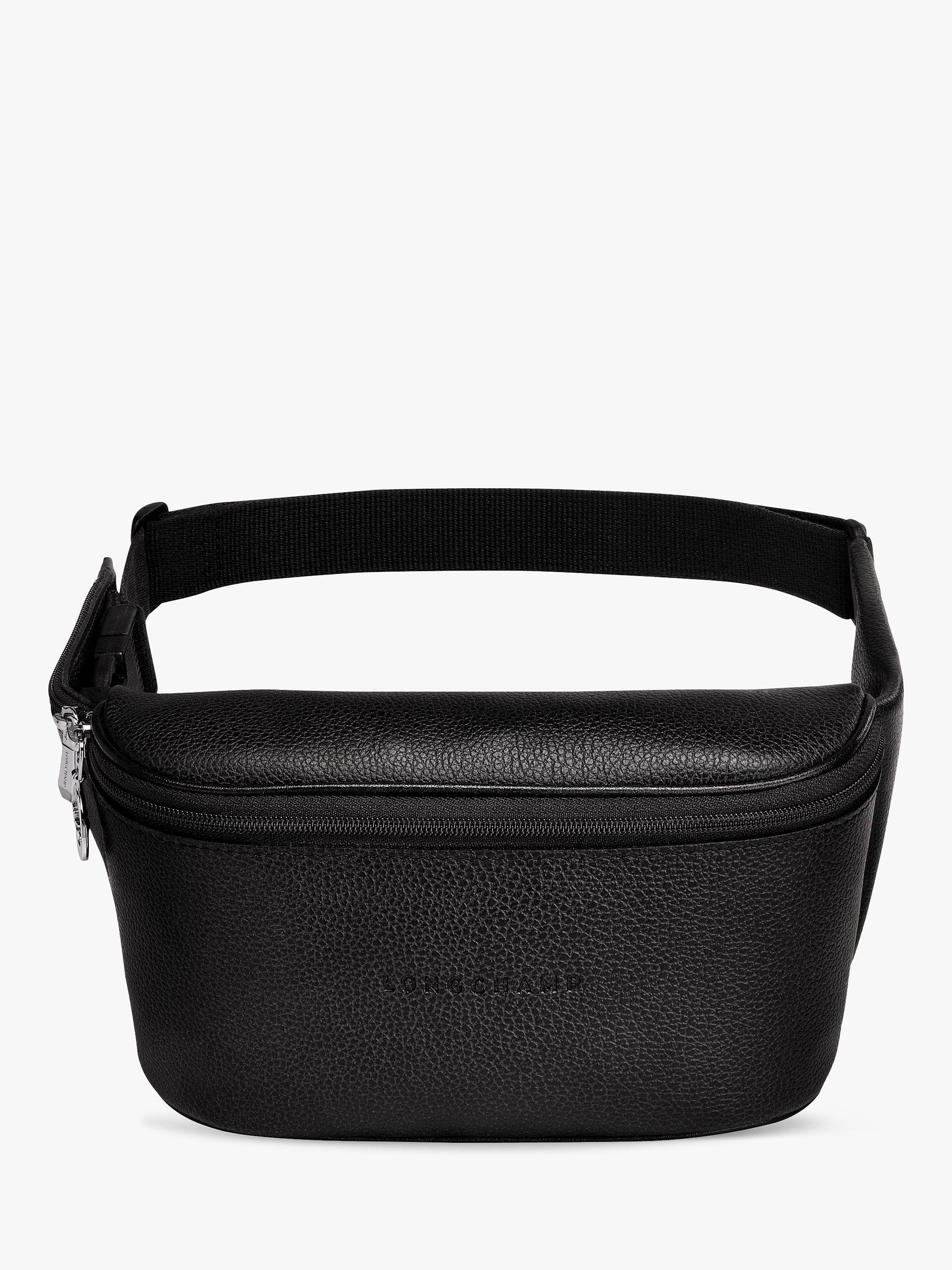 Longchamp Le Foulonné Leather Belt Bag, Black