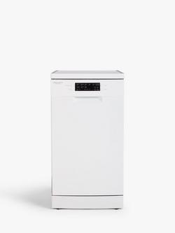 John Lewis JLDWW930 Freestanding Slimline Dishwasher, White, White