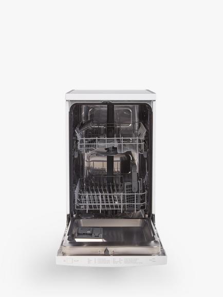 John Lewis JLDWW930 Freestanding Slimline Dishwasher, White - view 2, White