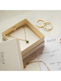 Daisy London Healing Stone Pendant Necklace, Gold/Aventurine