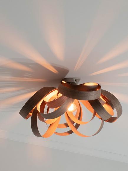 Tom Raffield Skipper Semi Flush Ceiling Light, Dia.59cm, Walnut