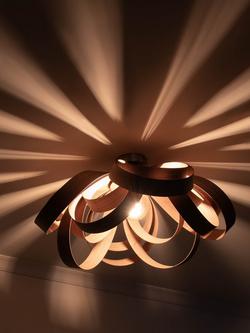 Tom Raffield Skipper Semi Flush Ceiling Light - view 2, Walnut