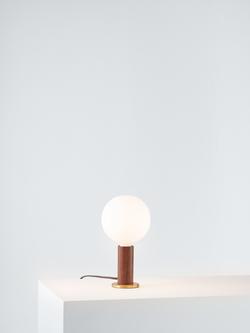 Tala Knuckle Table Lamp with Sphere IV 8W ES LED Dim to Warm Globe Bulb, Walnut
