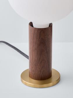 Tala Knuckle Table Lamp with Sphere IV 8W ES LED Dim to Warm Globe Bulb - view 2, Walnut