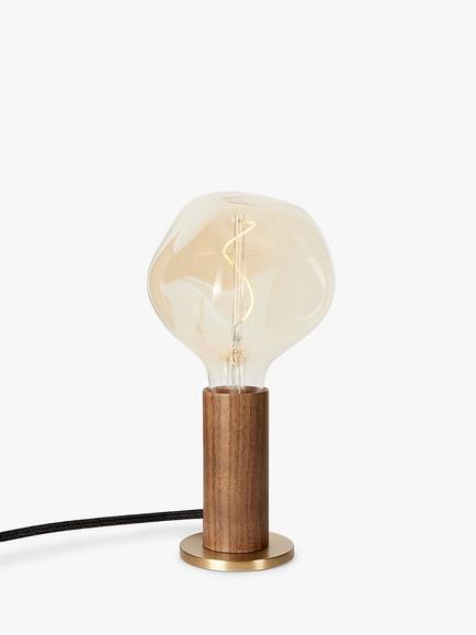 Tala Knuckle Table Lamp with LED Voronoi I 2W LED ES Bulb, Walnut