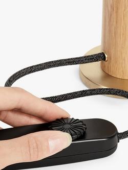 Tala Knuckle Table Lamp with Sphere IV 8W ES LED Dim to Warm Globe Bulb - view 2, Oak