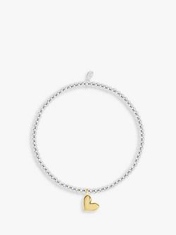 Joma Jewellery A Little Heart of Gold Beaded Bracelet, Silver/Gold - view 2, Silver/Gold