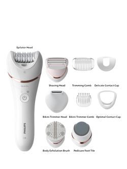 Philips 8000 Series BRE740/11 Epilator, White - view 2, White