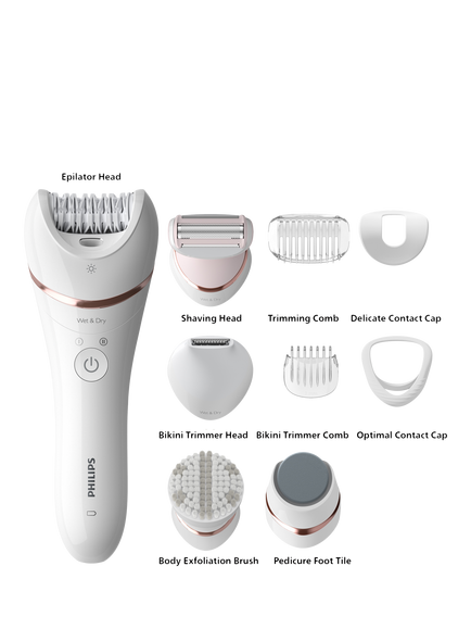 Philips 8000 Series BRE740/11 Epilator, White - view 2, White