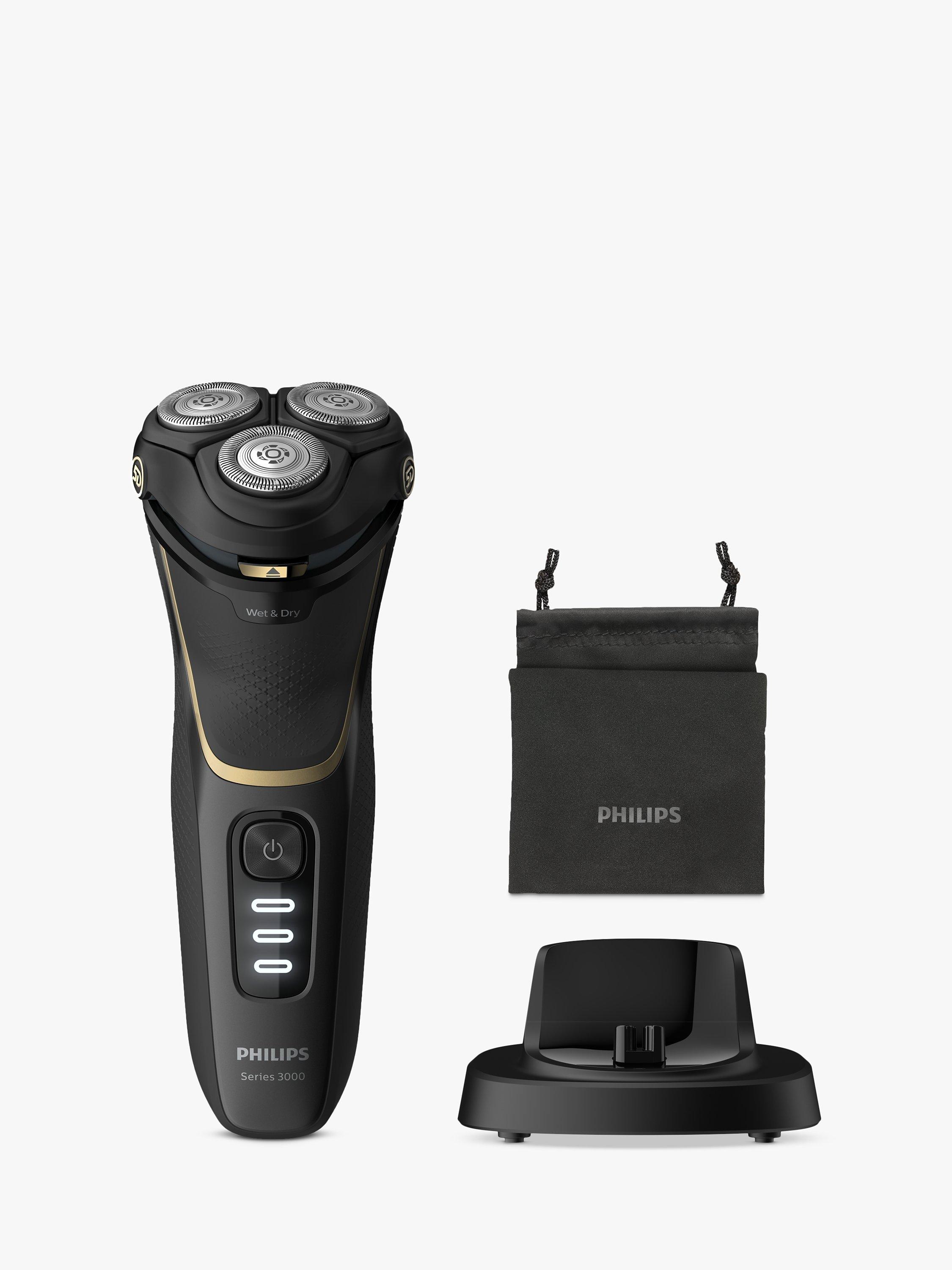 Philips S3333/54  Series 3000 Wet & Dry Men’s Electric Shaver with a 5D Pivot & Flex Heads, Noir Gold
