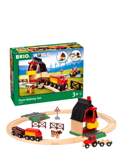 BRIO World Animal Farm Wooden Train Set, FSC-Certified (Beech), Multi