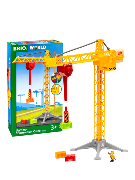 BRIO World Light Up Construction Crane, FSC-Certified (Beech), Multi