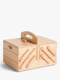 Milward Wooden Cantilever Sewing Box, Neutral