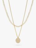 Tutti & Co Textured Disc Double Chain Layered Necklace, Gold