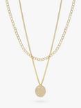 Tutti & Co Textured Disc Double Chain Layered Necklace, Gold