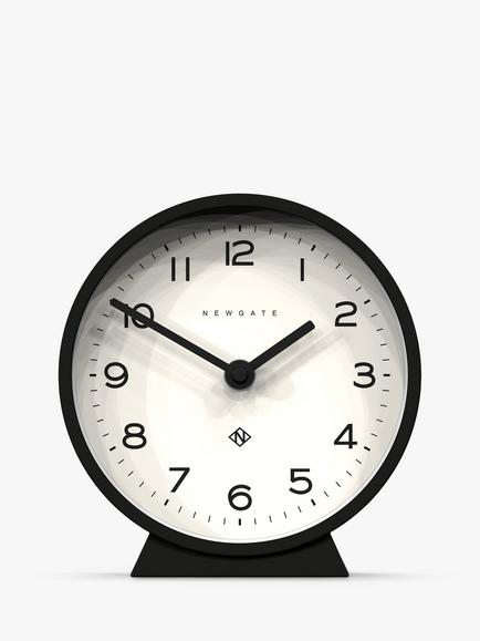 Newgate Clocks Silent Sweep Analogue Mantel Clock, 16cm, Black