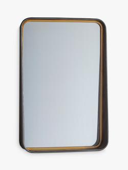Gallery Direct Earl Rectangular Rounded Corners Metal Frame Mirror, 62 x 41.5cm, Bronze/Gold, Bronze/Gold