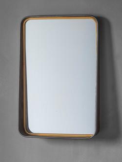 Gallery Direct Earl Rectangular Rounded Corners Metal Frame Mirror, 62 x 41.5cm, Bronze/Gold - view 2, Bronze/Gold