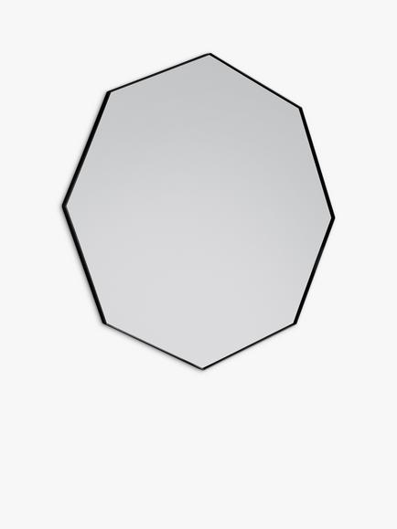 Gallery Direct Bowie Octagonal Metal Frame Mirror, 80 x 80cm, Black
