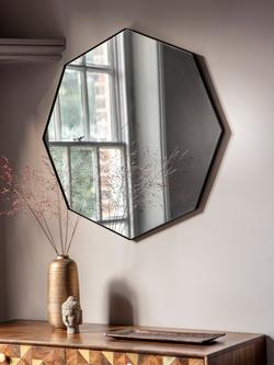 Gallery Direct Bowie Octagonal Metal Frame Mirror, 80 x 80cm - view 2, Black