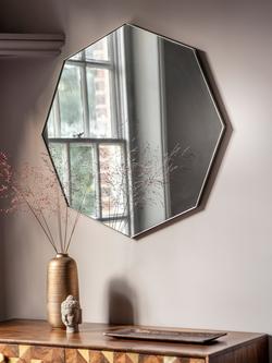 Gallery Direct Bowie Octagonal Metal Frame Mirror, 80 x 80cm - view 2, Silver
