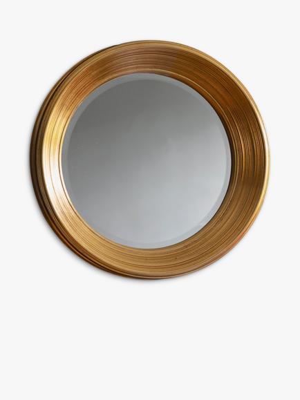 Gallery Direct Chaplin Round Mirror, 65cm, Gold, Gold