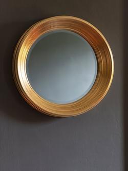 Gallery Direct Chaplin Round Mirror, 65cm, Gold - view 2, Gold