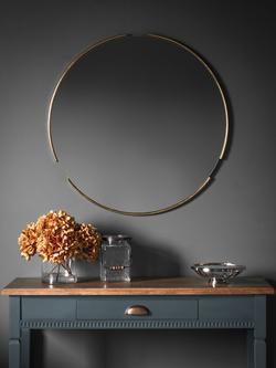 Gallery Direct Fitzroy Round Wood Frame Mirror, 80cm - view 2, Gold