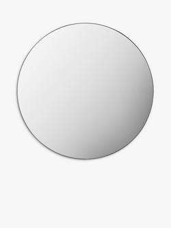 Gallery Direct Bowie Round Metal Frame Mirror, 80cm, Silver