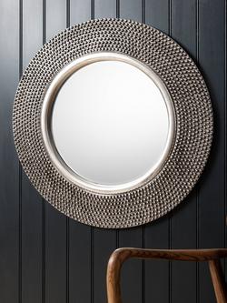 Gallery Direct Whittington Round Textured Mirror, 80cm, Silver - view 2, Silver