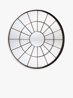 Gallery Direct Battersea Large Round Metal Frame Mirror, 105cm, Bronze, Bronze